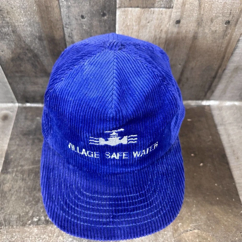 VINTAGE VILLAGE SAFE‎ WATER Corduroy Hat Blue Snapback - Alaska